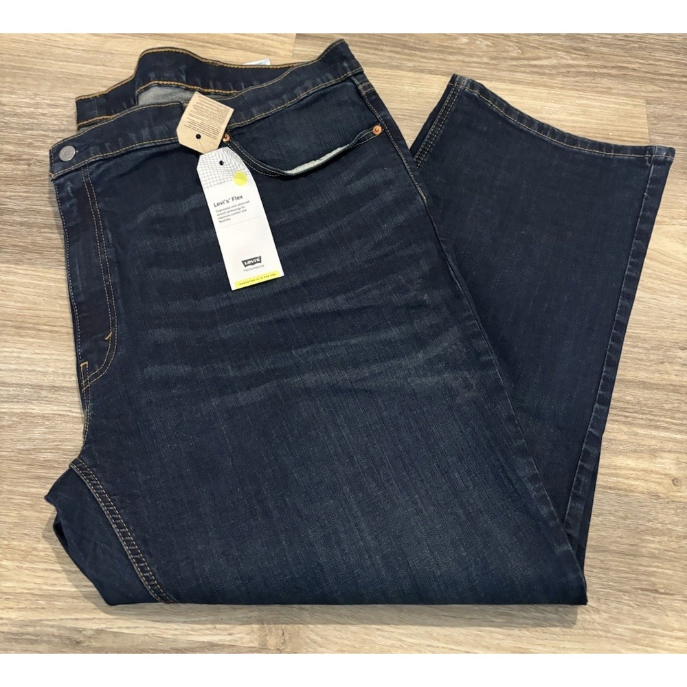 NWT Men's Levi's 541 Athletic Taper Denim Jeans 52x29 Stretch NEW Dark Wash Blue